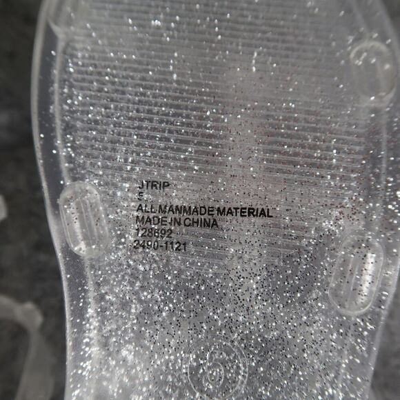 Steve Madden Shoes Womens 5 Sandals Jelly Casual Slingback Glitter Studs Flats - Picture 11 of 12